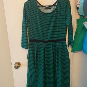 Reborn fit and flare long sleeve dress